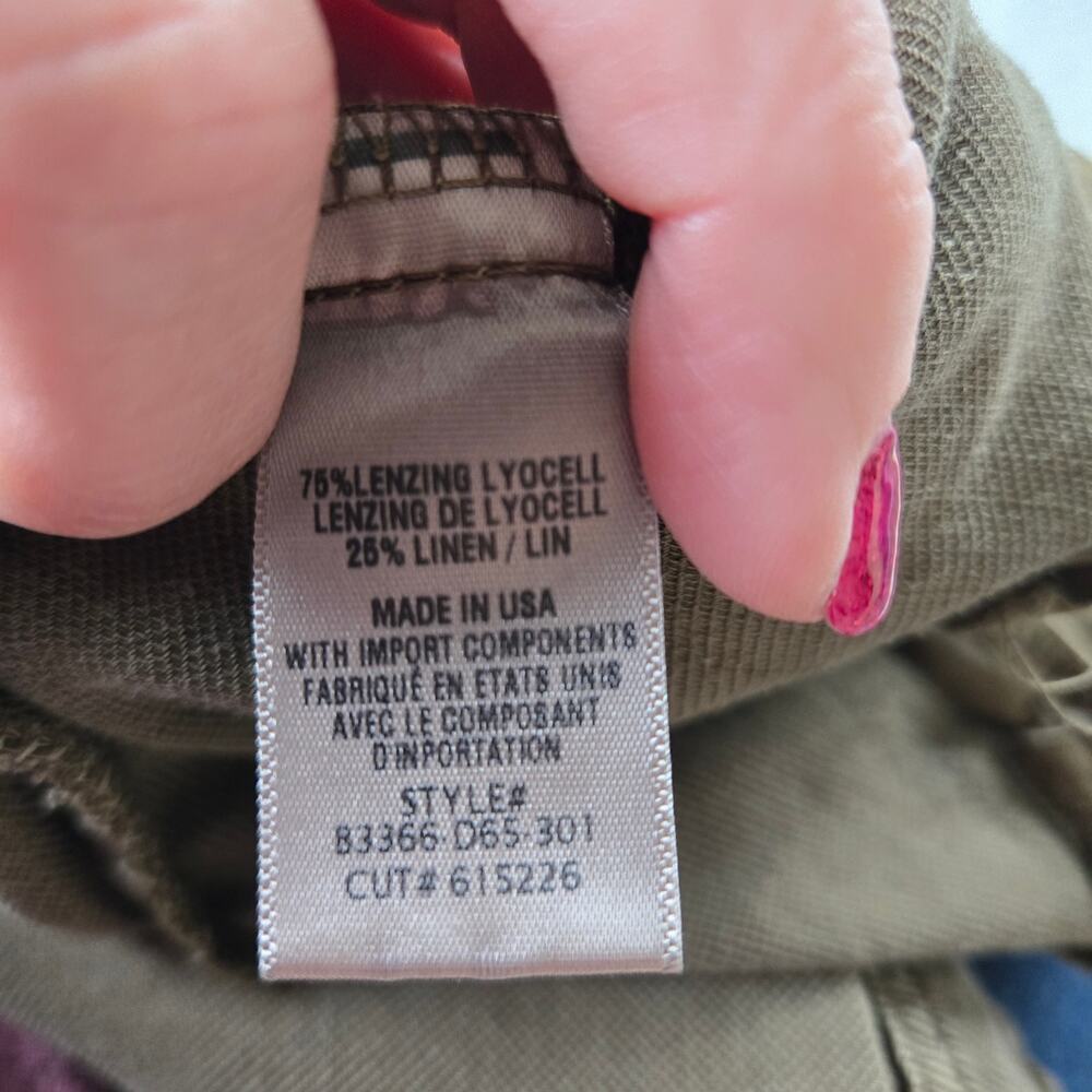 Bella Dahl Rolled Cargo Pocket Linen blend Pant NWT SZ 32 Gorpcore Granola girl - Picture 10 of 10